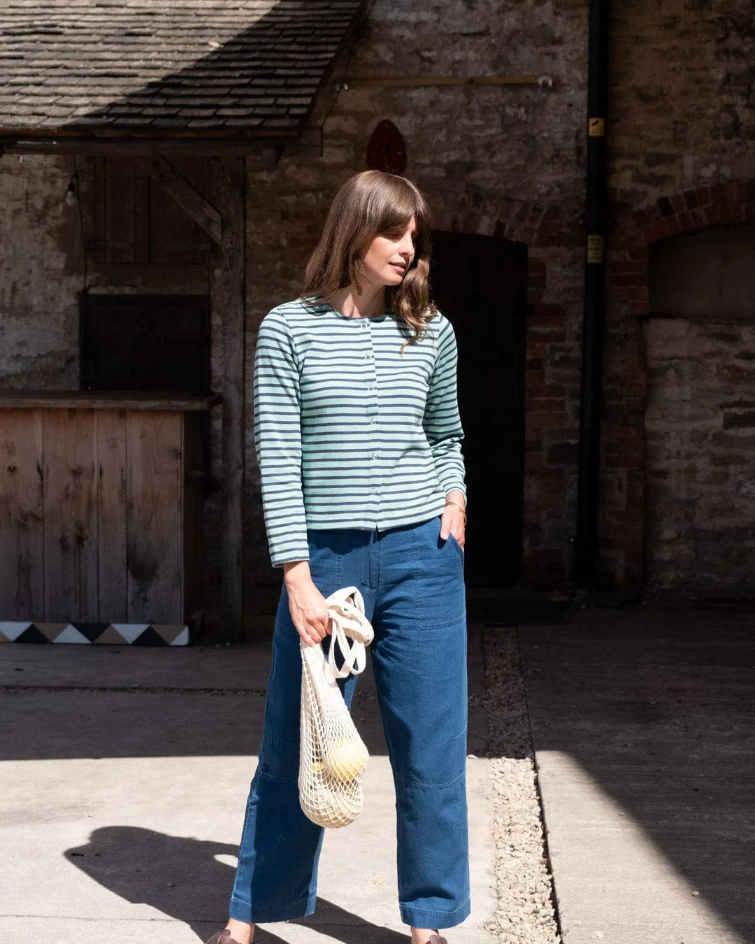 Margate Women's Cotton Trousers | Textured Denim