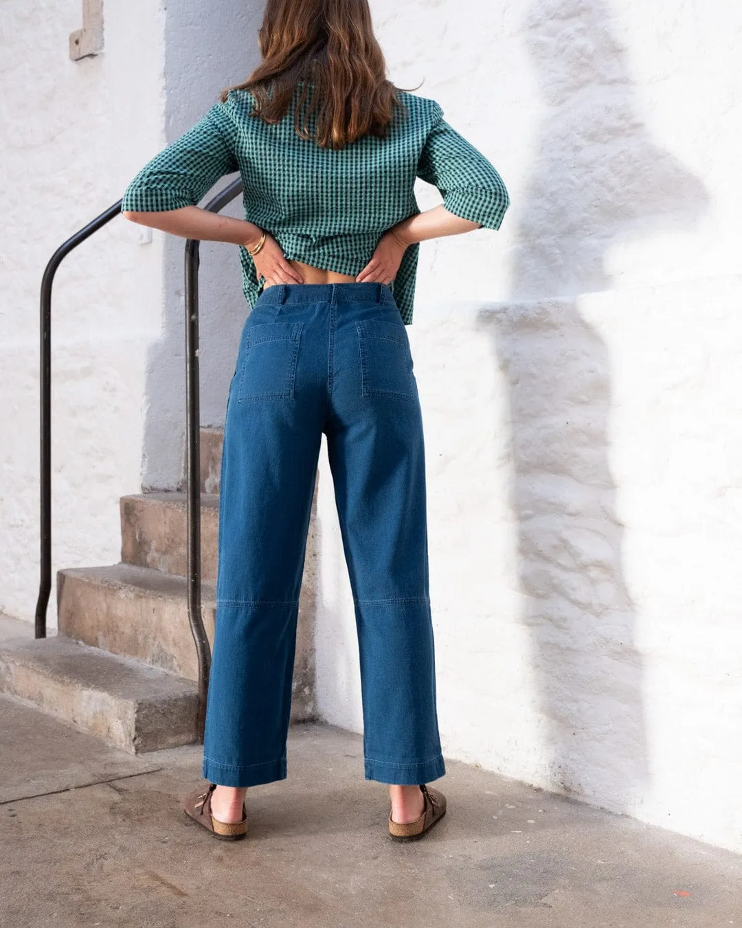 Margate Women's Cotton Trousers | Textured Denim