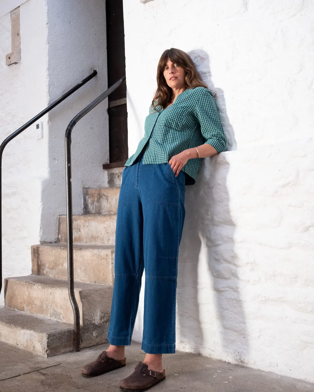 Margate Women's Cotton Trousers | Textured Denim