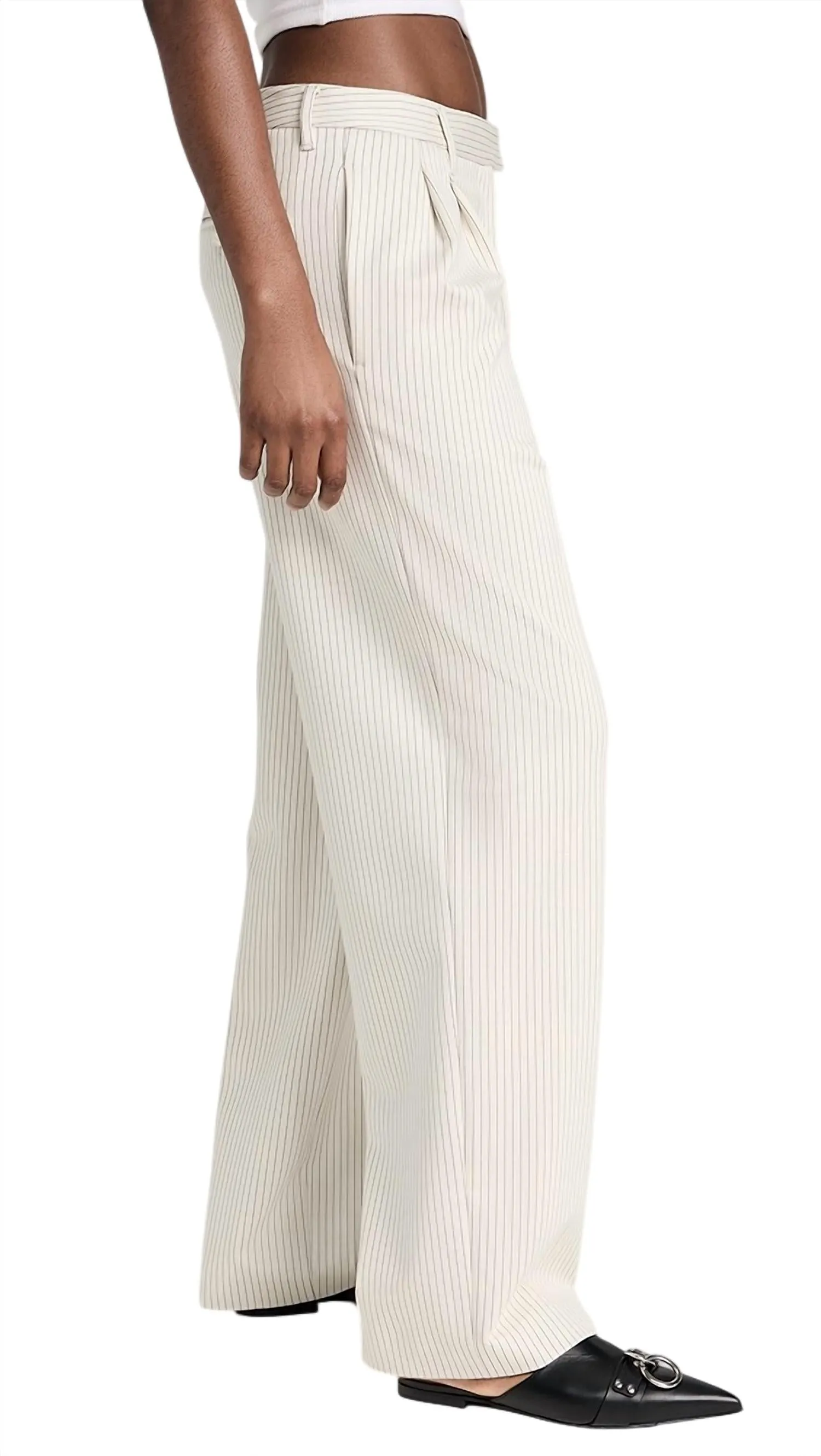 Marianne Ponte Pant In Ivory/strip