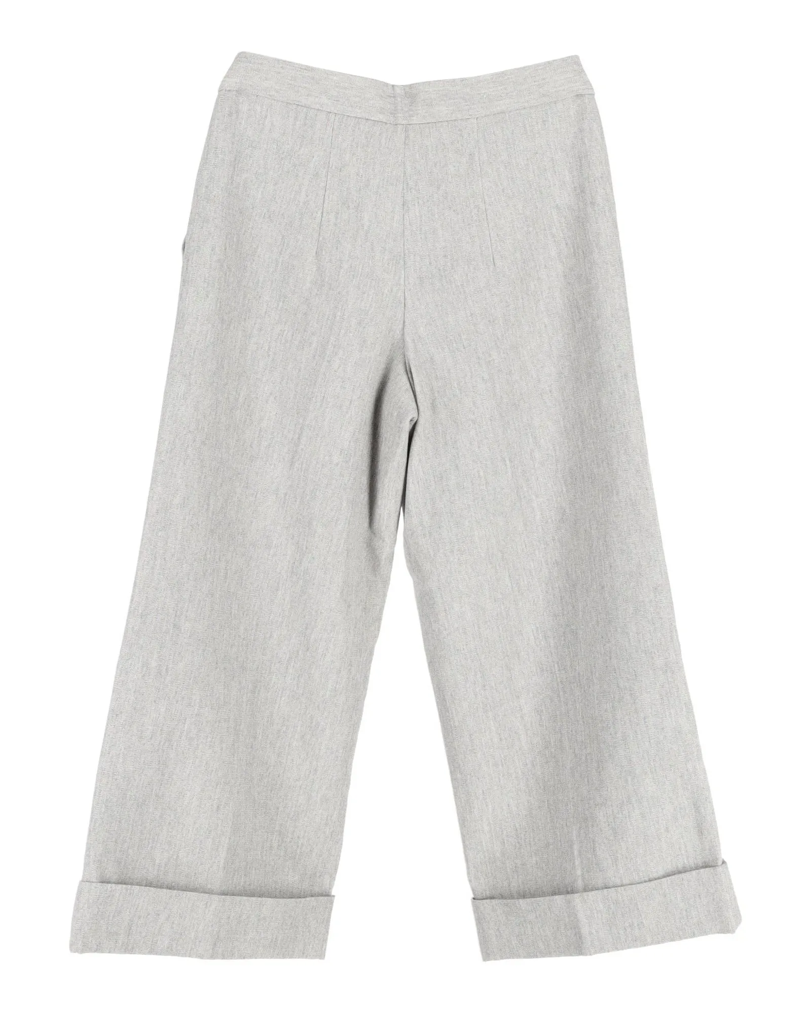 Marni Folded Hem Trousers in Grey Cupro