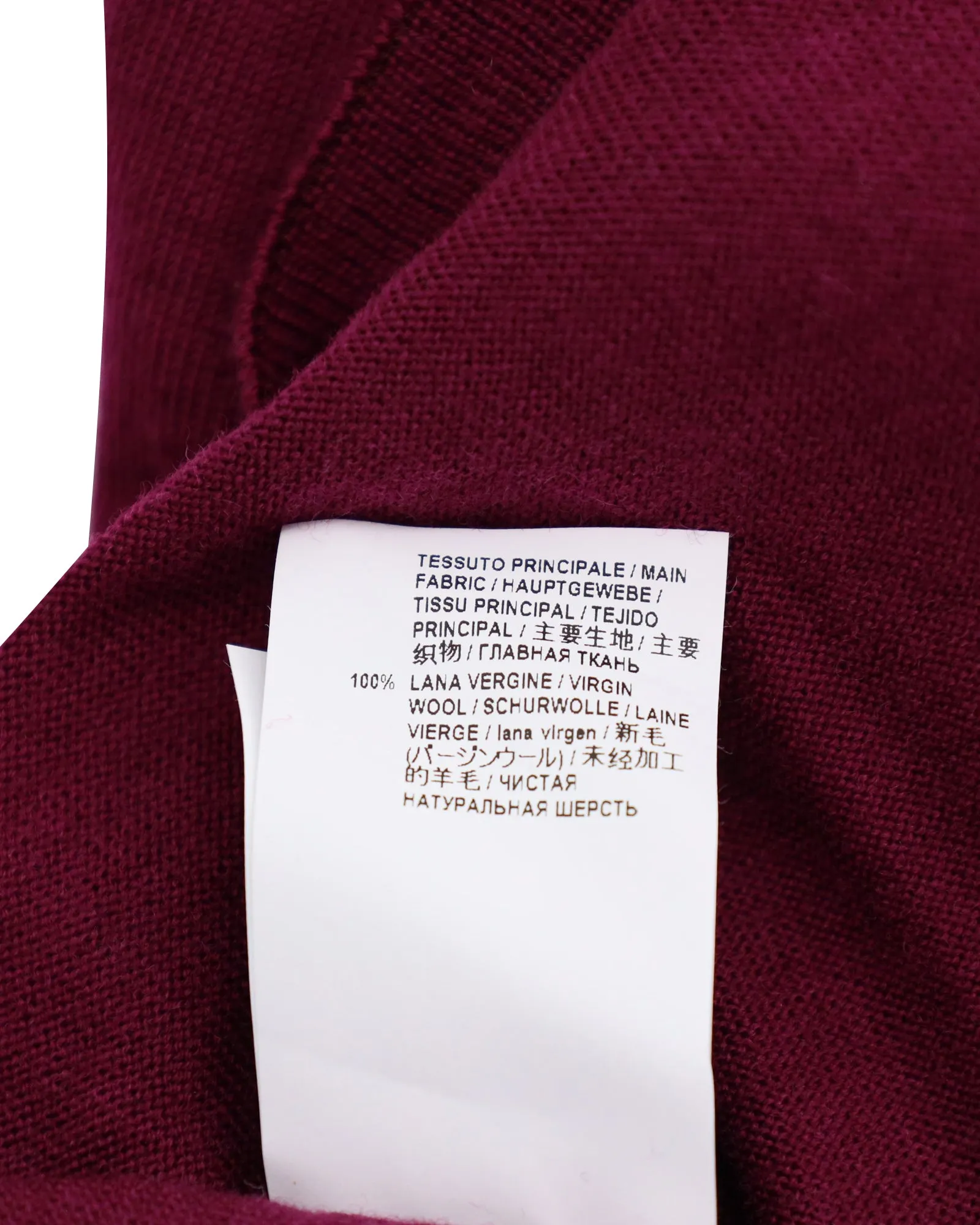 Marni Long Sleeve Turtleneck Sweater in Maroon Wool