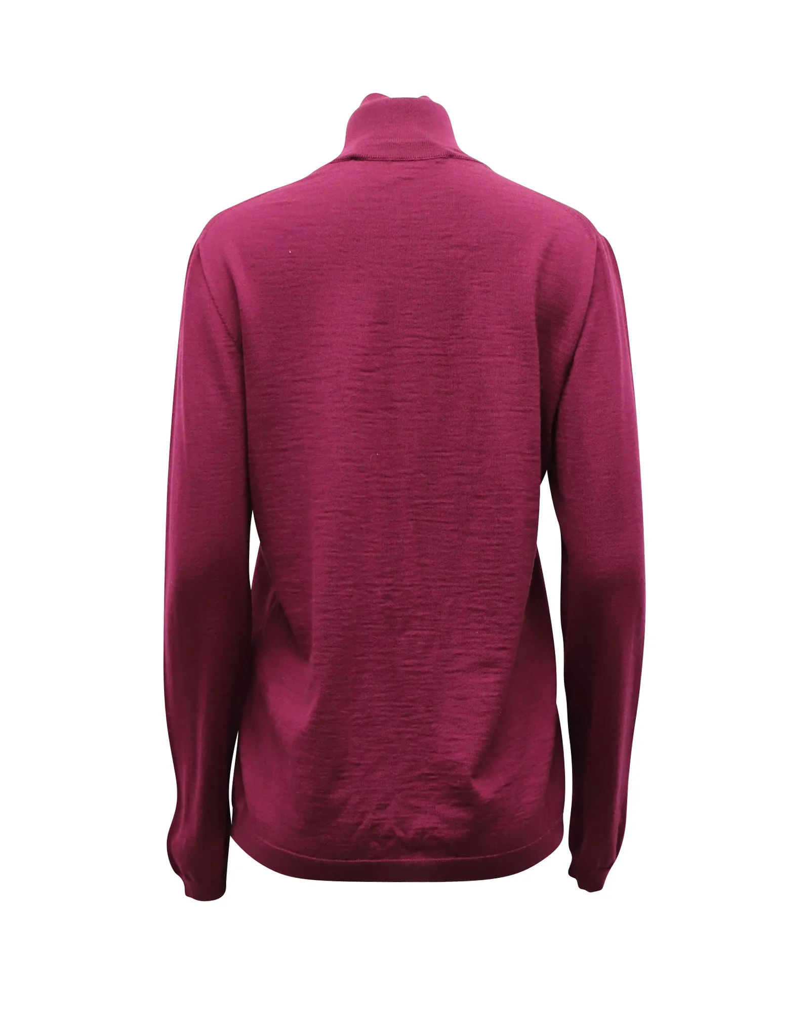 Marni Long Sleeve Turtleneck Sweater in Maroon Wool