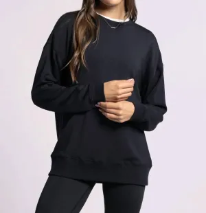 Martina Oversized Crew Sweater In Black