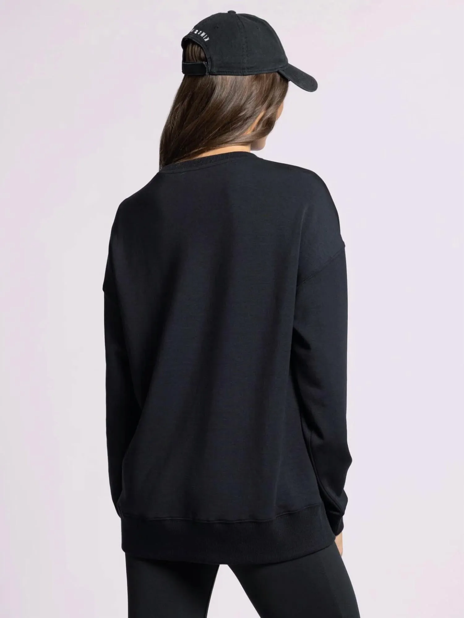 Martina Oversized Crew Sweater In Black