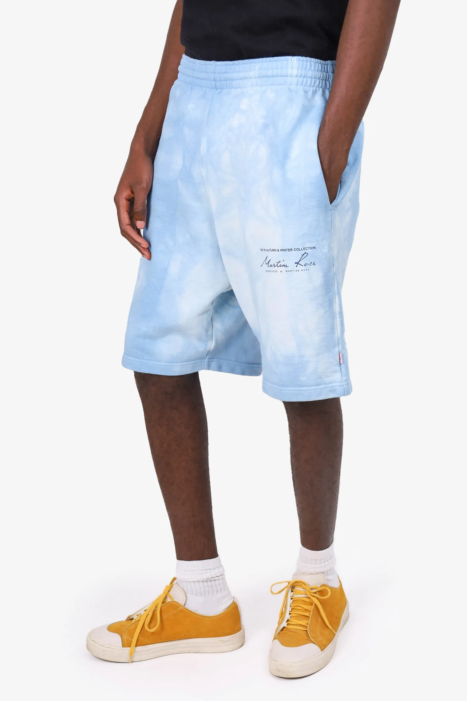 Martine Rose Blue Tie-Dye Print Jogger Shorts Size S Mens