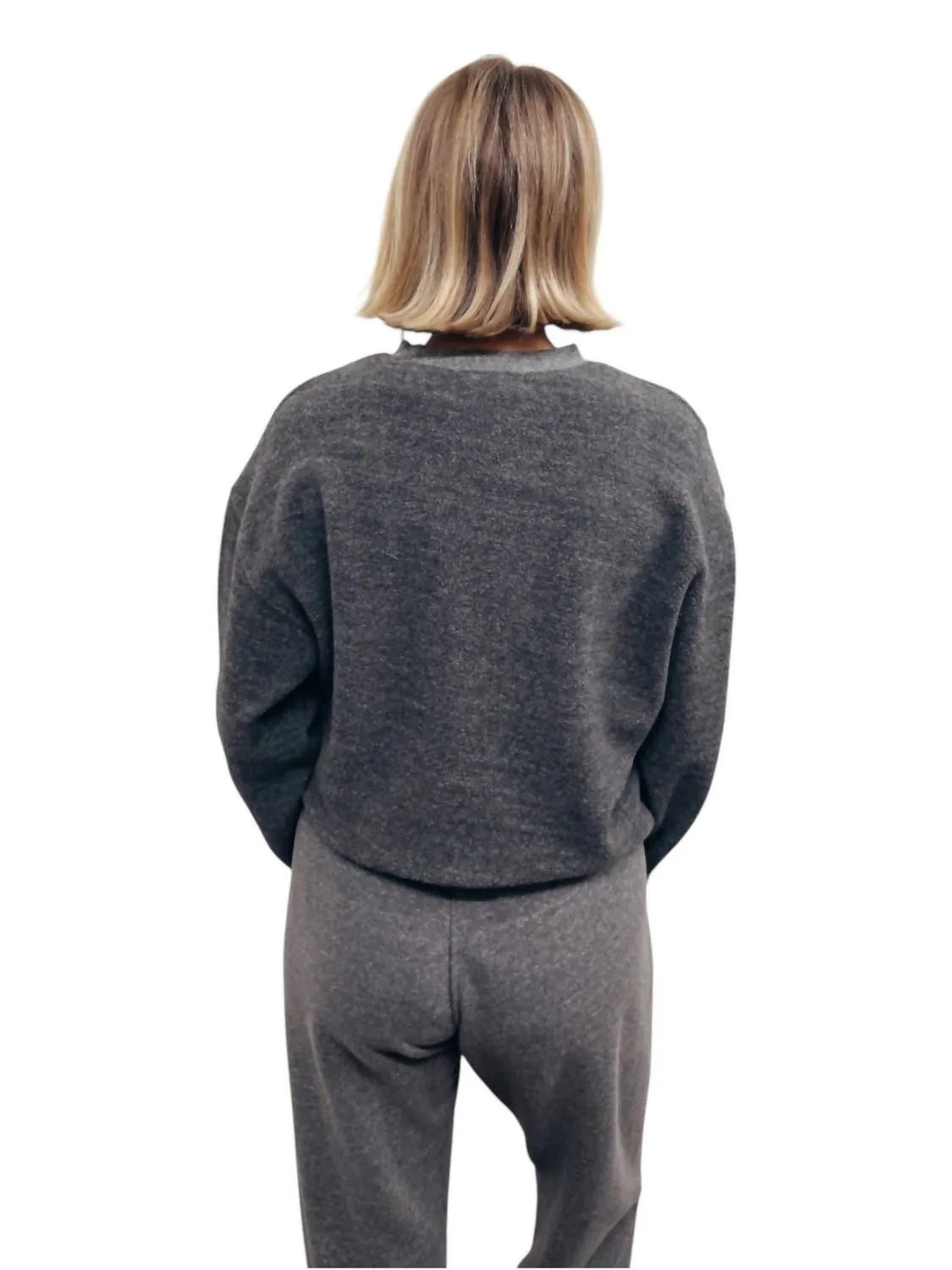 Mayer Reversible Fleece Long Sleeve Crew In Gray