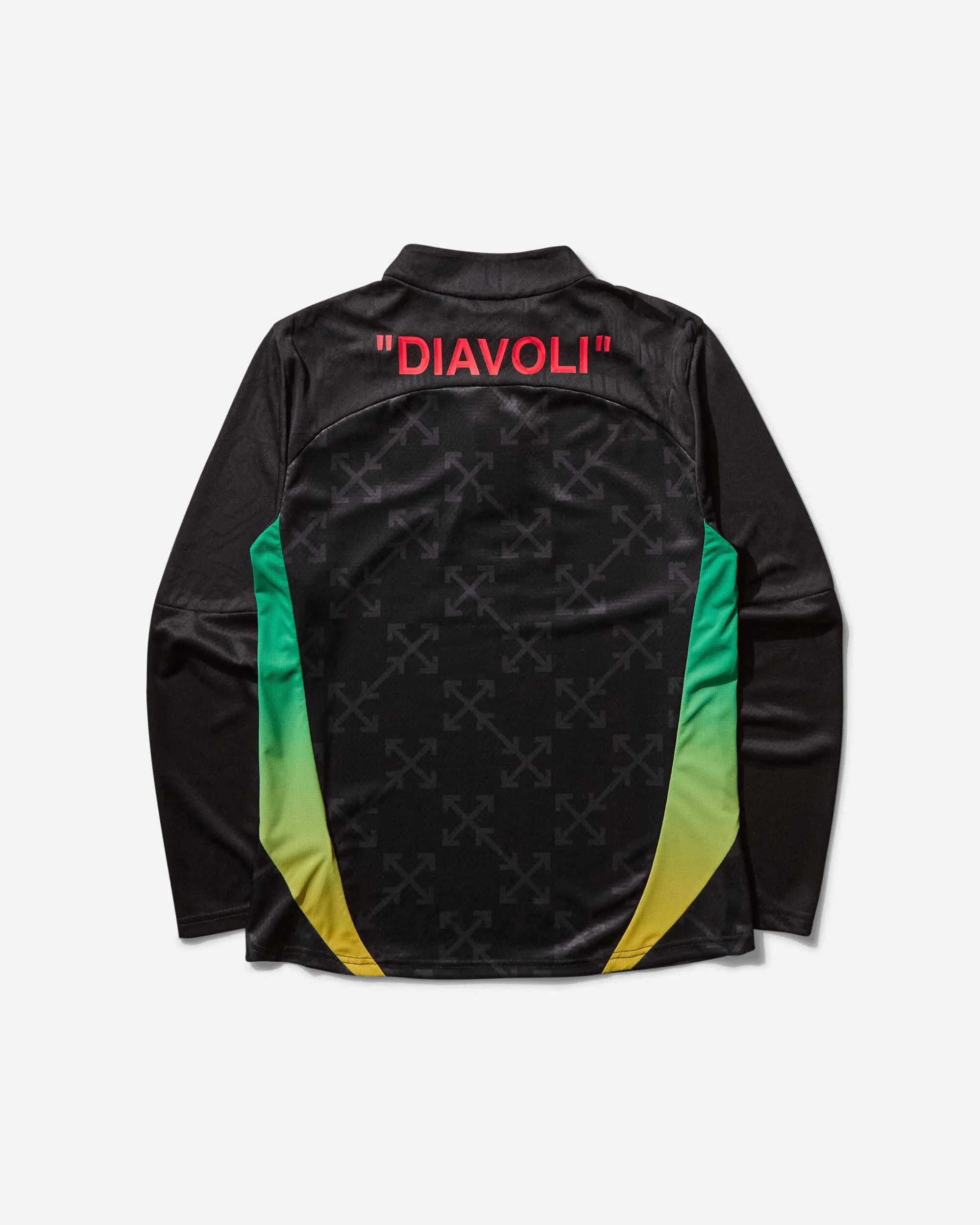 Men's AC Milan x Off-White Prematch 1/4-Zip Jersey Black / Red