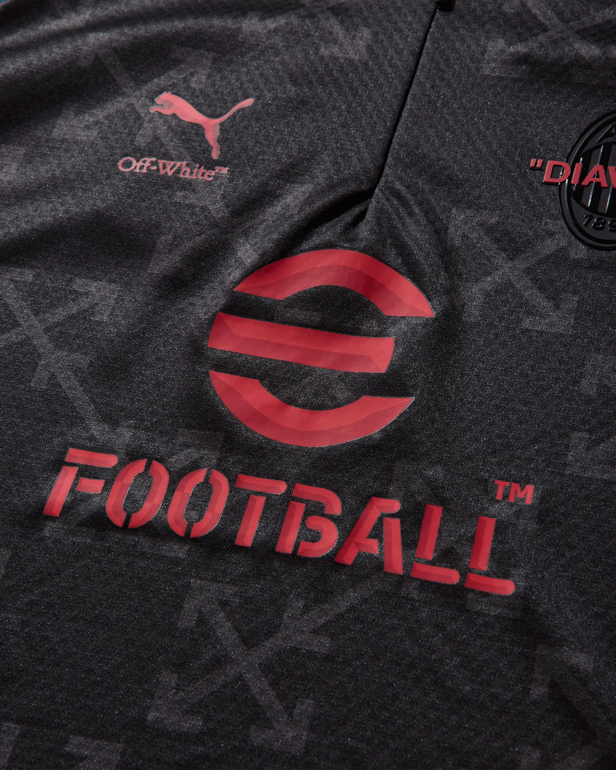 Men's AC Milan x Off-White Prematch 1/4-Zip Jersey Black / Red