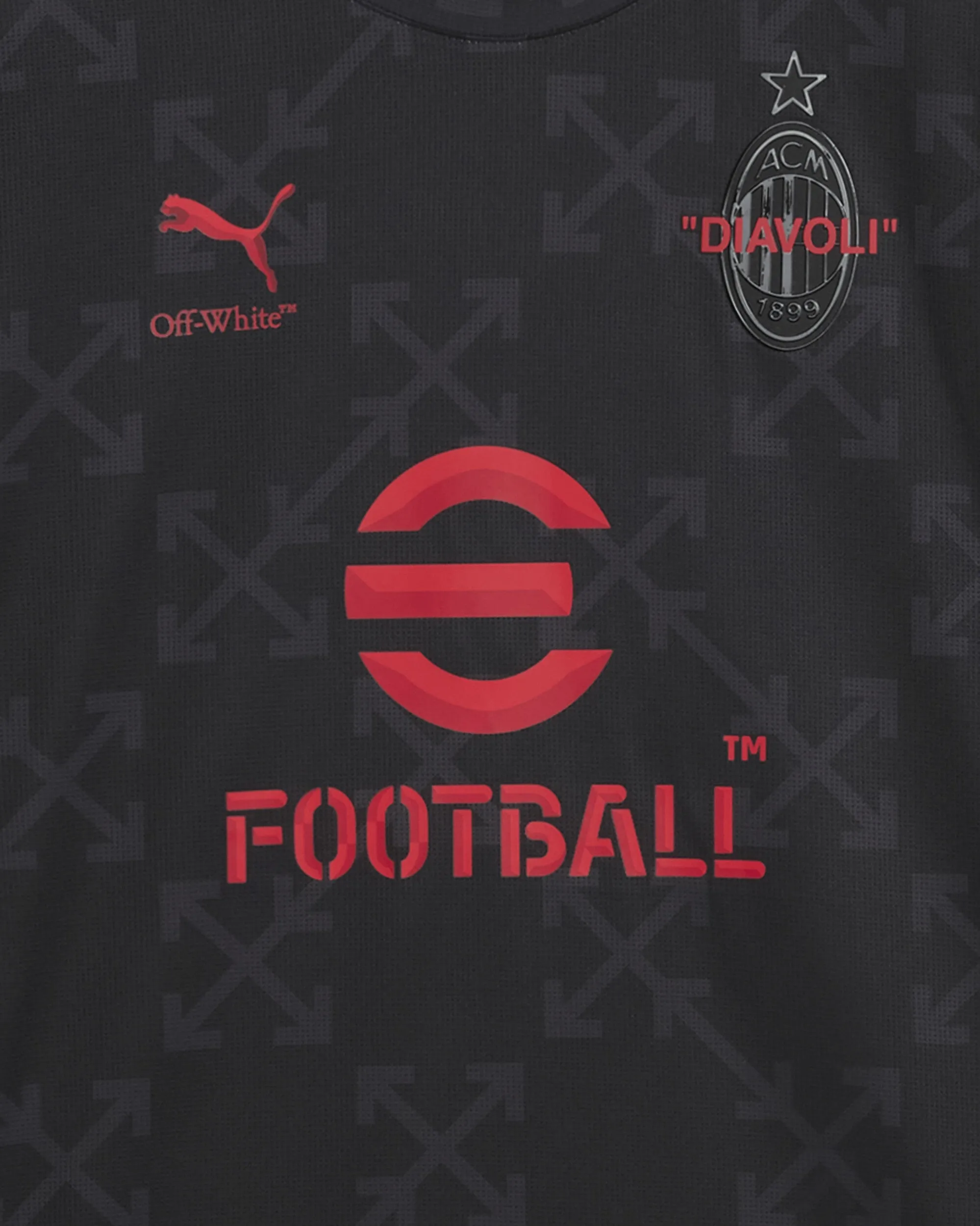 Men's AC Milan x Off-White Prematch Jersey Black / Red