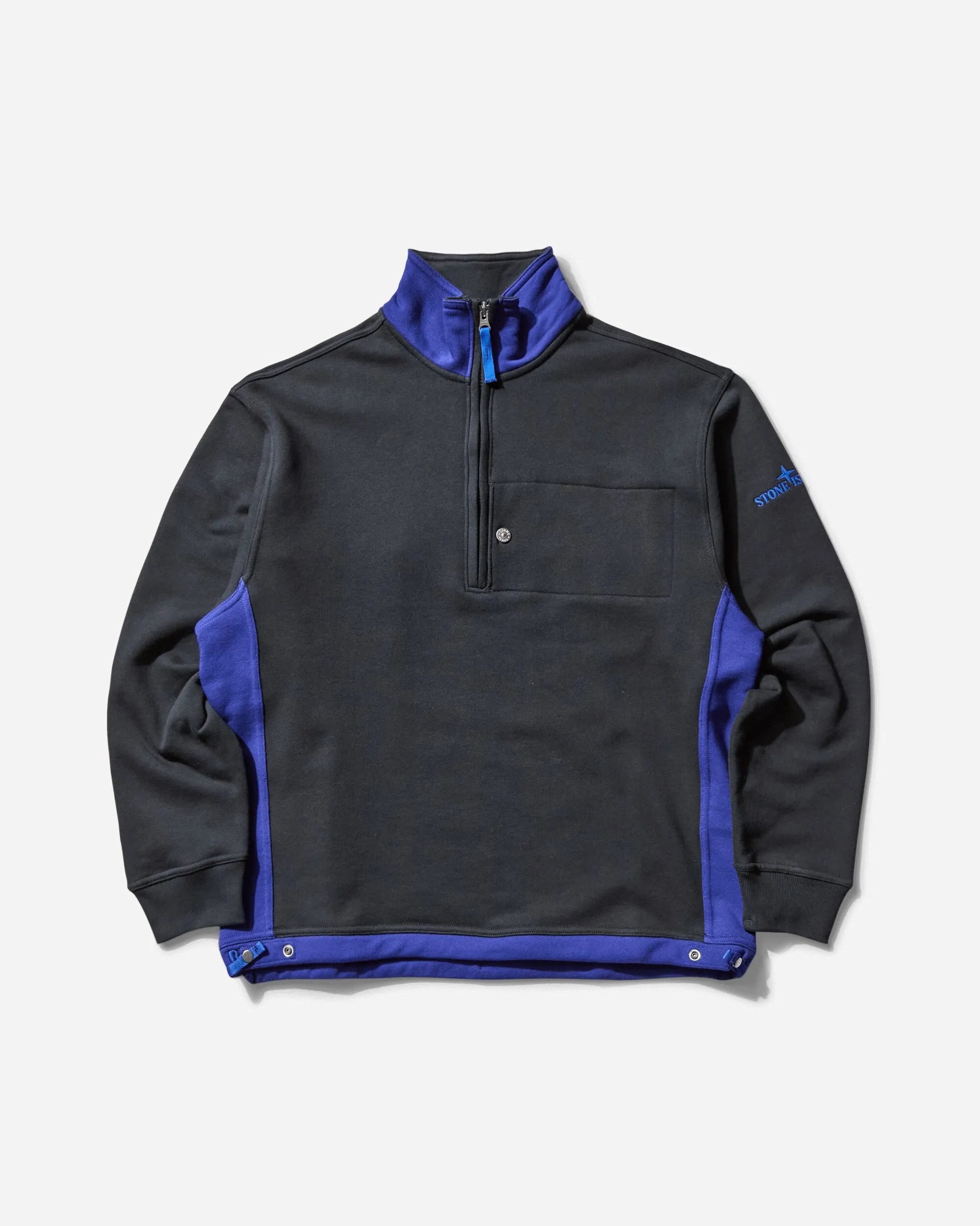 Men's Cotton Fleece Half Zip Sweatshirt Navy Blue