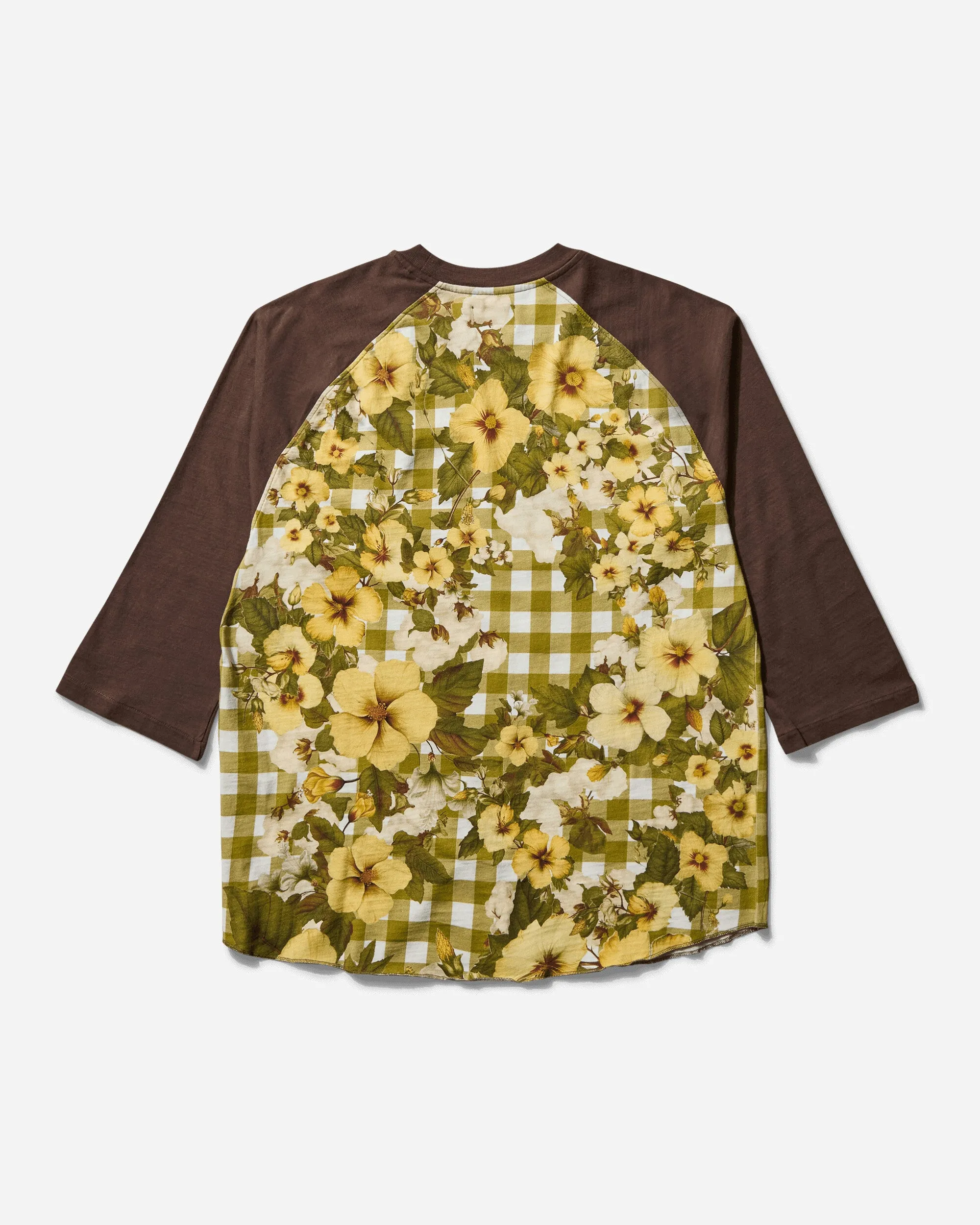 Men's Denim Tears Baseball T-Shirt Floral Gingham Gold