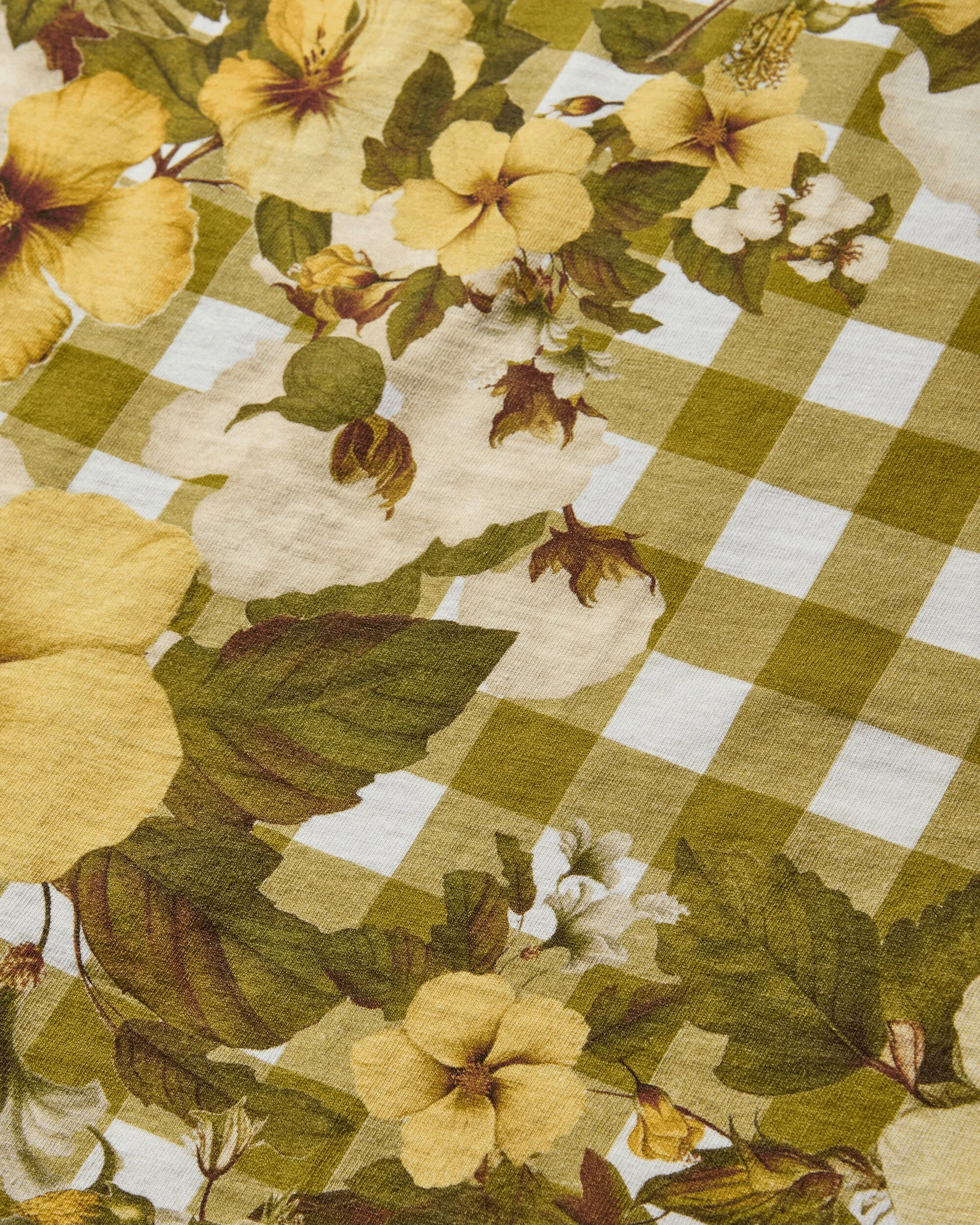 Men's Denim Tears Baseball T-Shirt Floral Gingham Gold