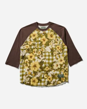 Men's Denim Tears Baseball T-Shirt Floral Gingham Gold