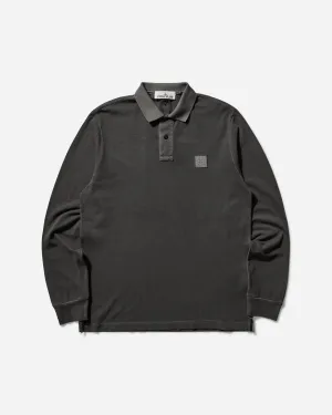 Men's Garment Dyed Longsleeve Polo Charcoal
