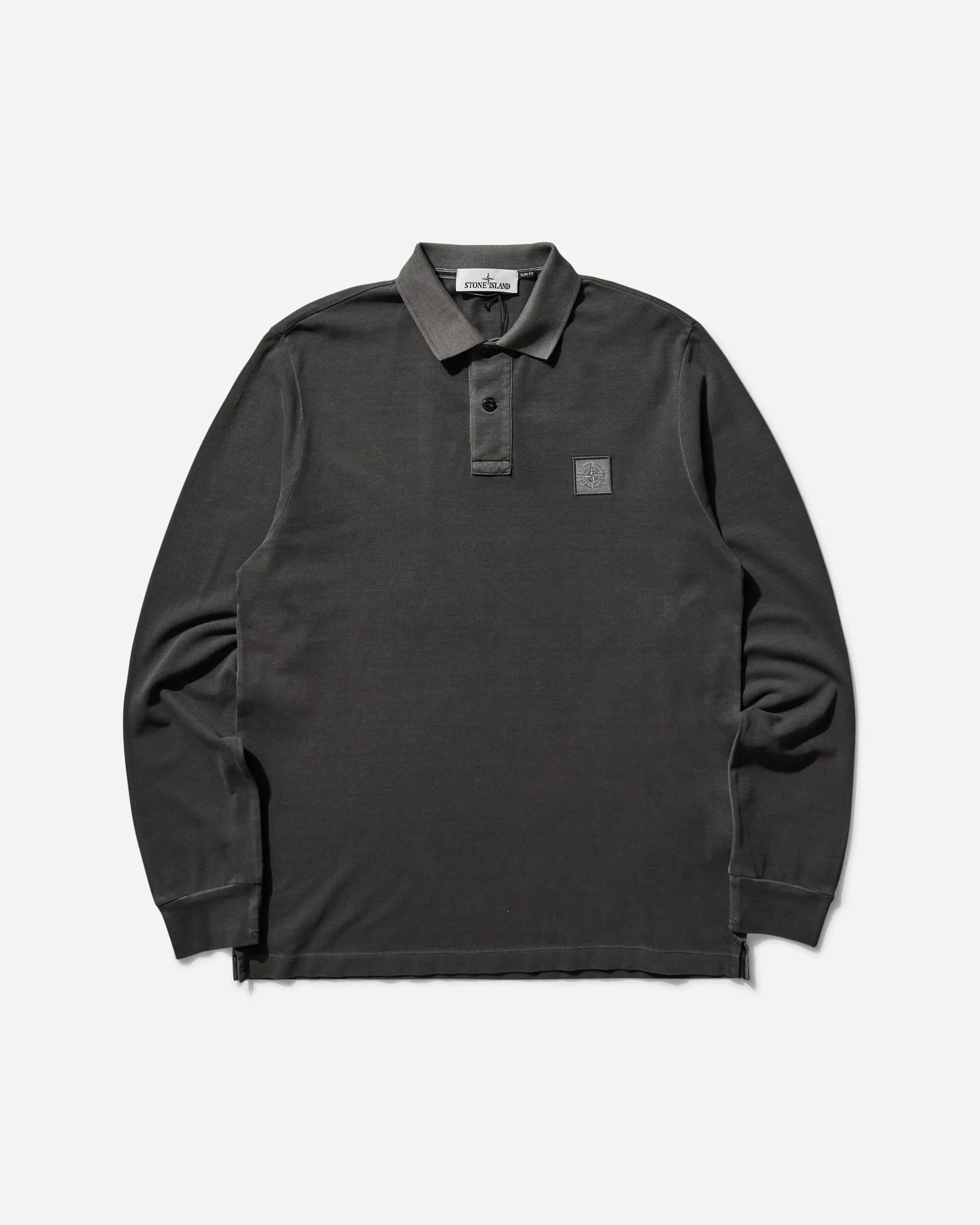 Men's Garment Dyed Longsleeve Polo Charcoal