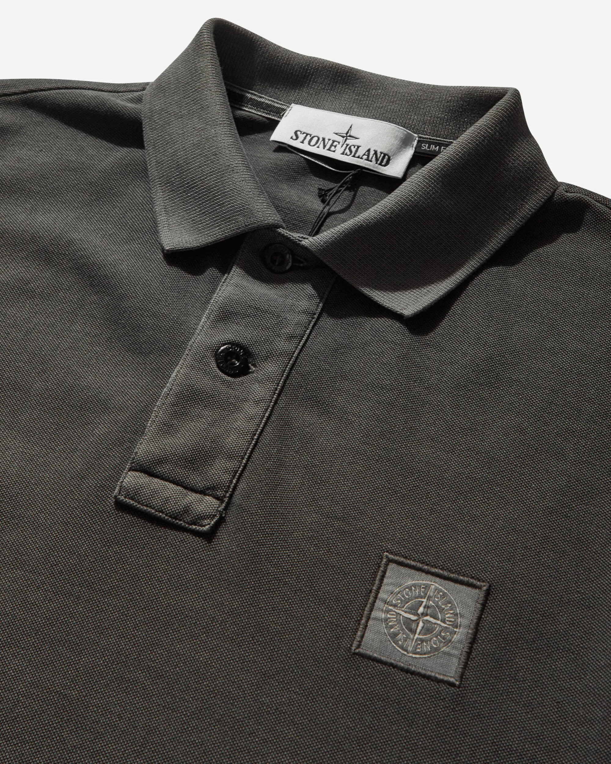 Men's Garment Dyed Longsleeve Polo Charcoal