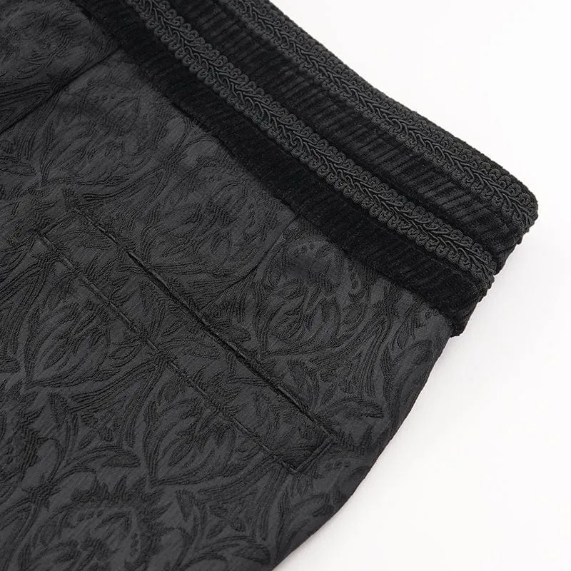 Men's Gothic Floral Branded Zip Trousers