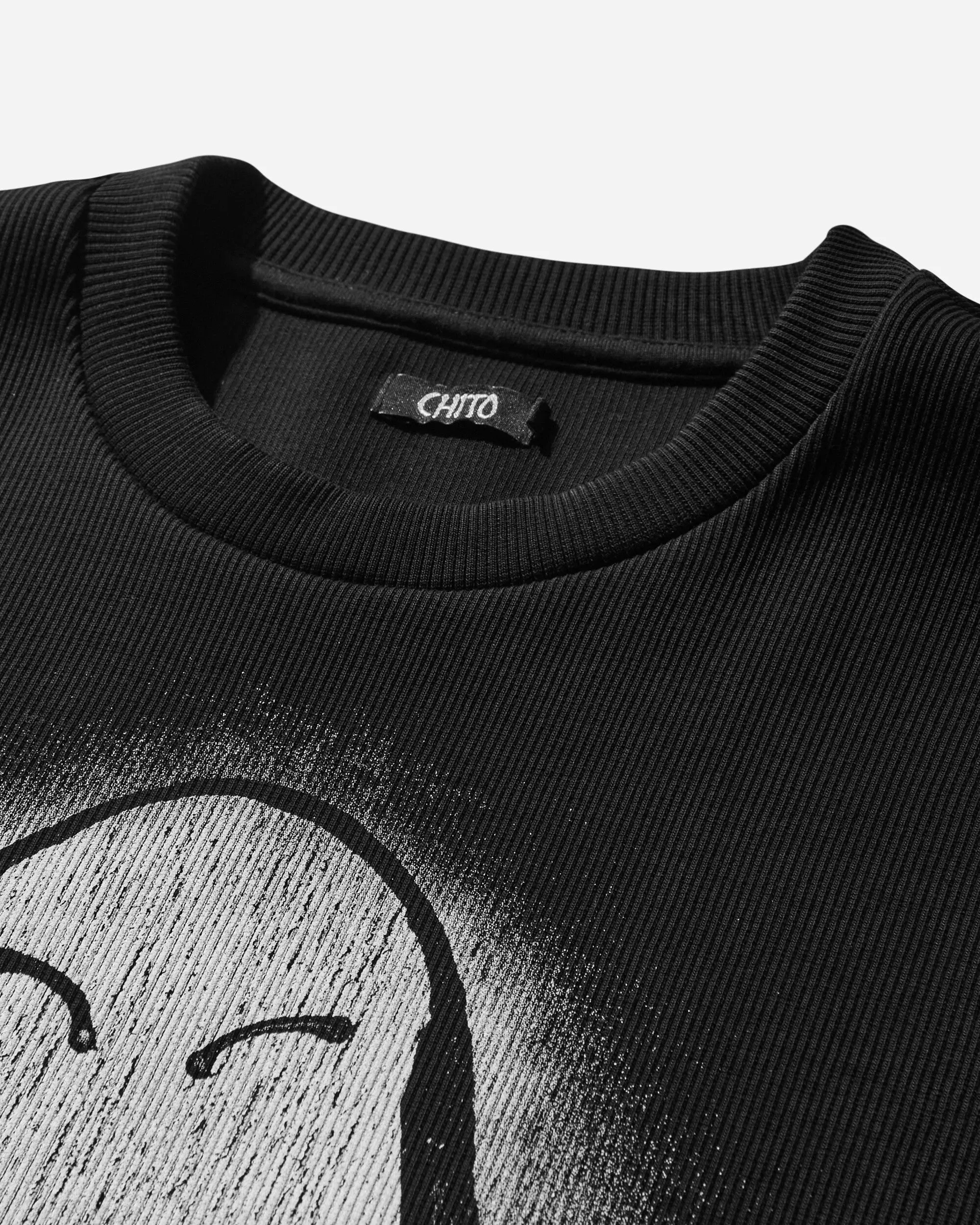 Men's Heart Eye Pup Ribbed T-Shirt Black