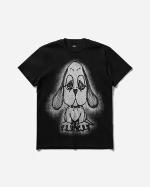 Men's Heart Eye Pup Ribbed T-Shirt Black