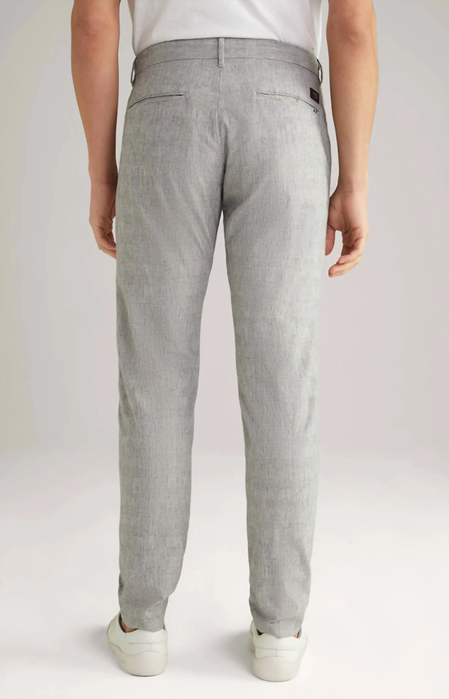 Men's Maxton Cotton Glen Plaid Drawstring Trouser In Light Grey