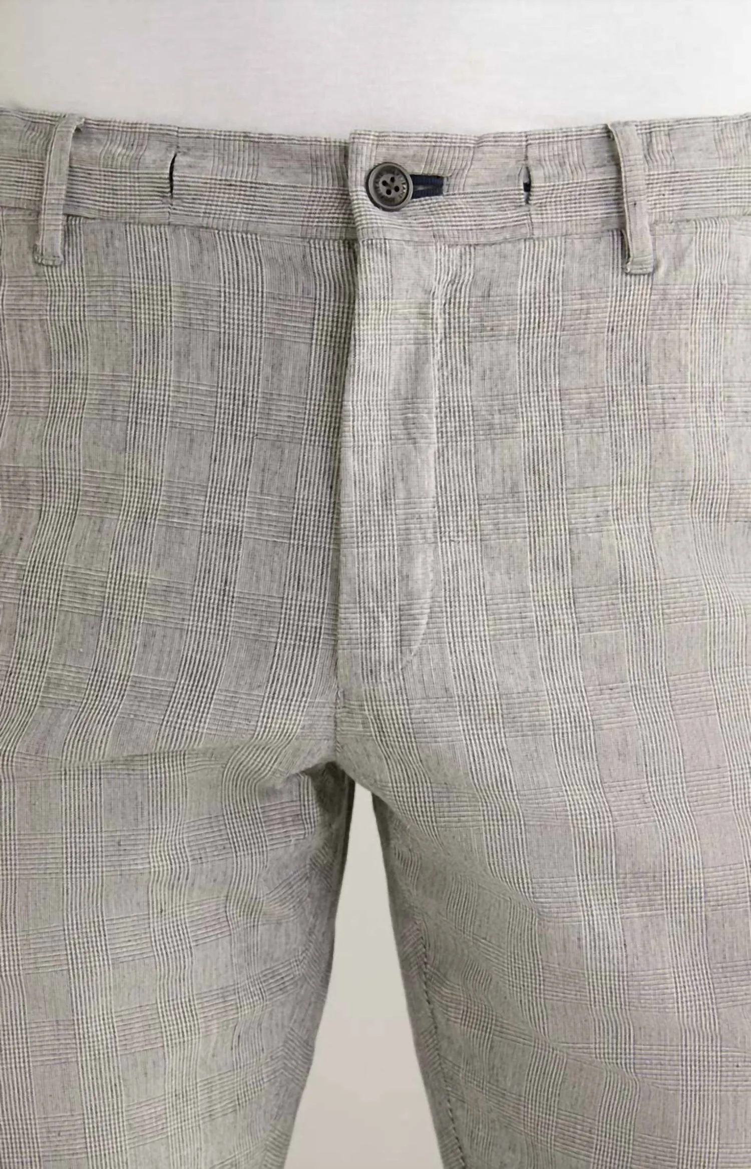 Men's Maxton Cotton Glen Plaid Drawstring Trouser In Light Grey
