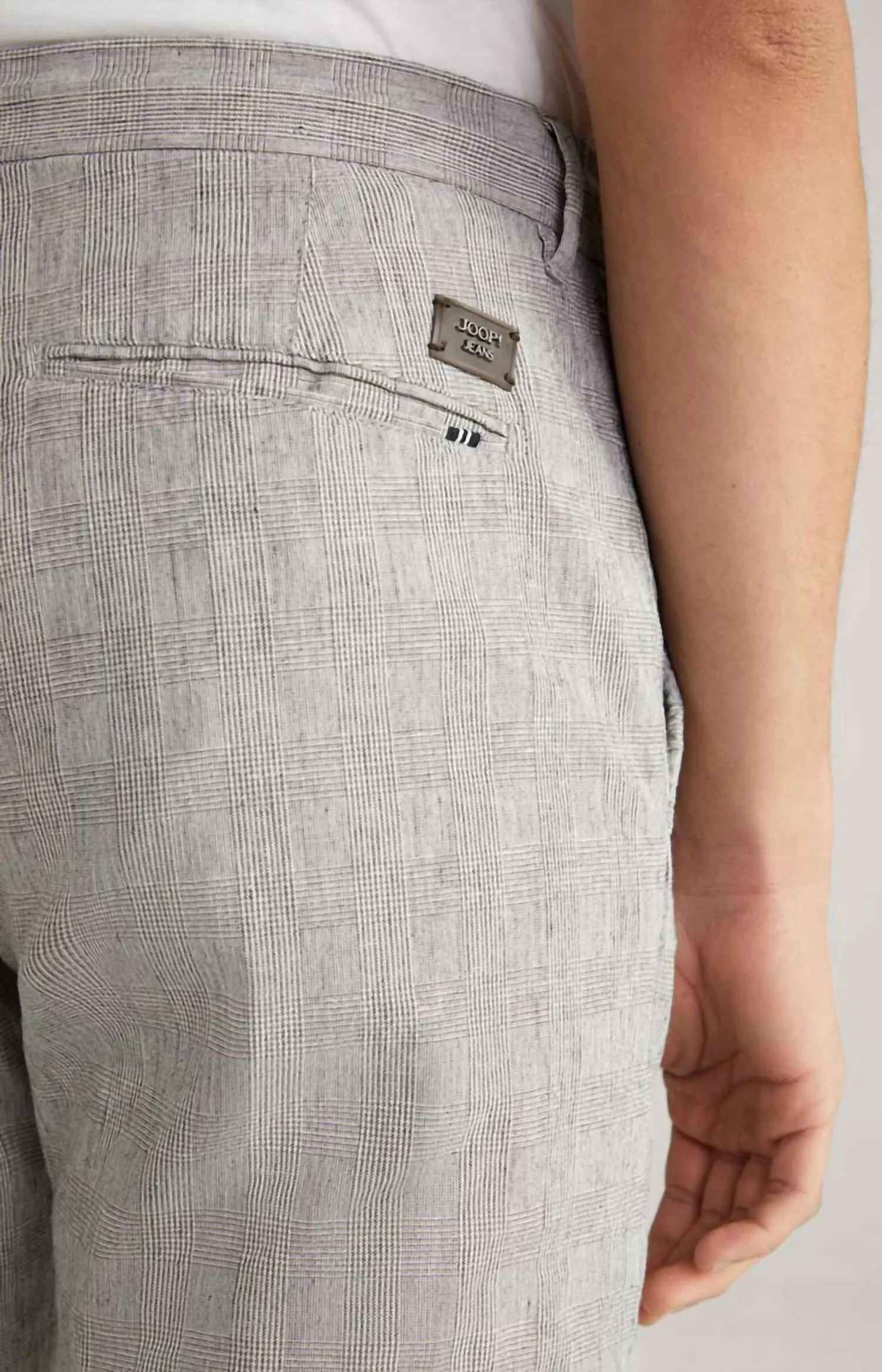 Men's Maxton Cotton Glen Plaid Drawstring Trouser In Light Grey