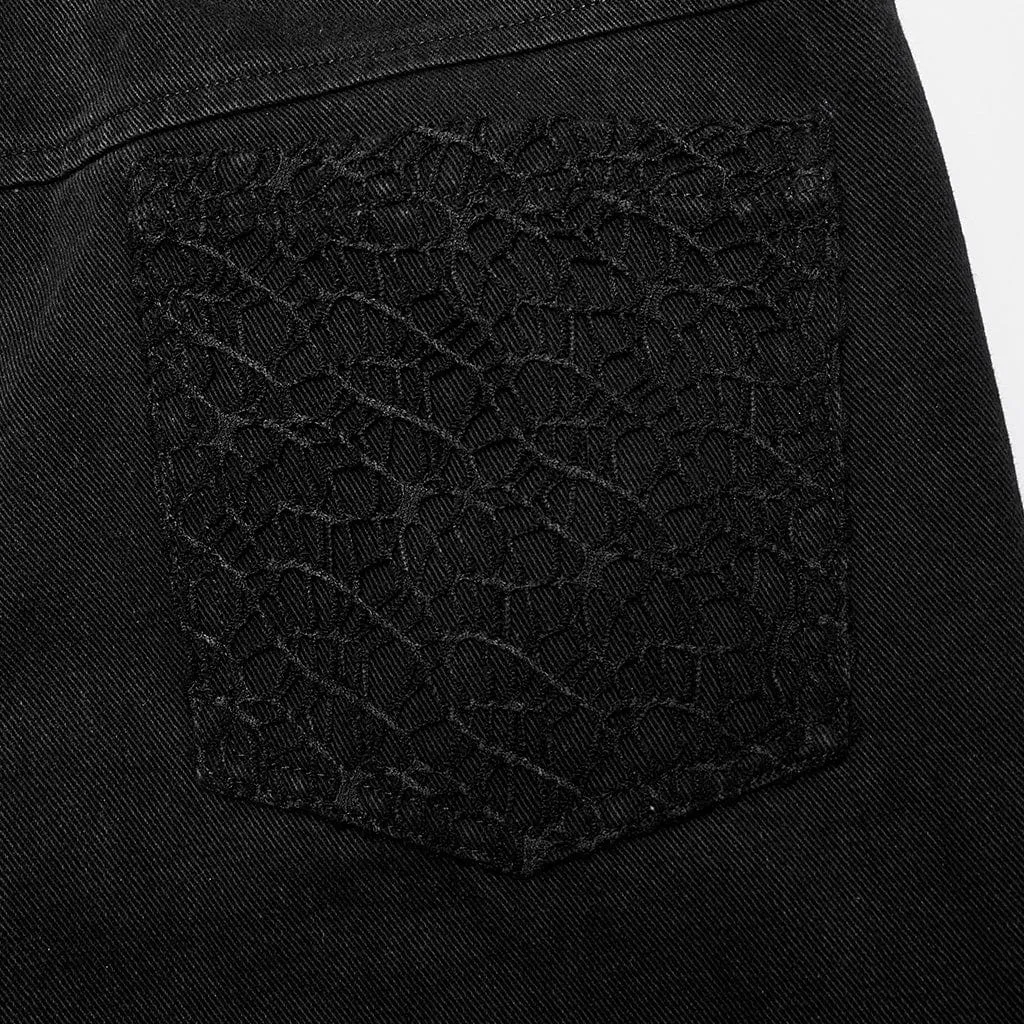 Men's Punk Mesh Splice Strap Pants