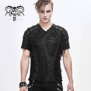Men's Punk Ripped Mesh T-shirts
