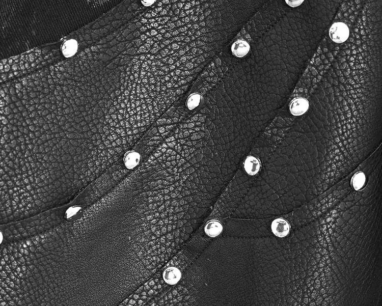Men's Punk Rivets Straight-leg Pants