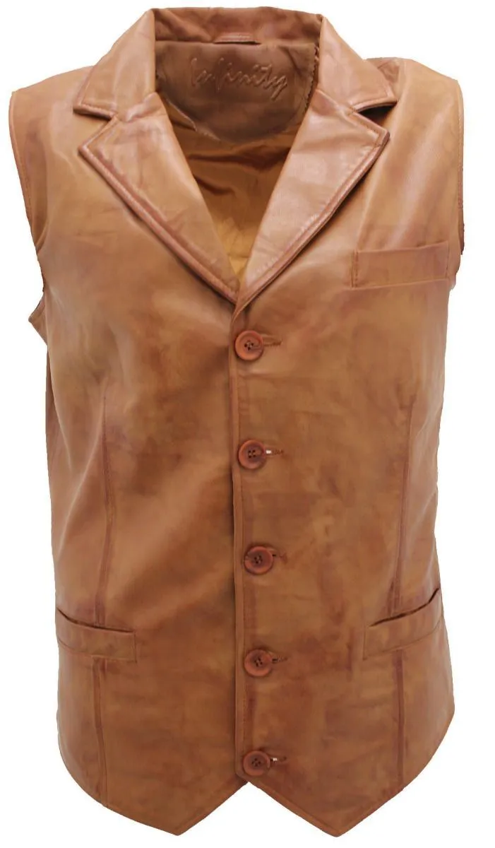 Mens Smart Classic Leather Waistcoat-Bristol