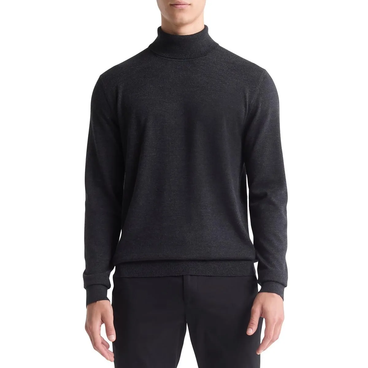 Mens Solid Knit Turtleneck Sweater
