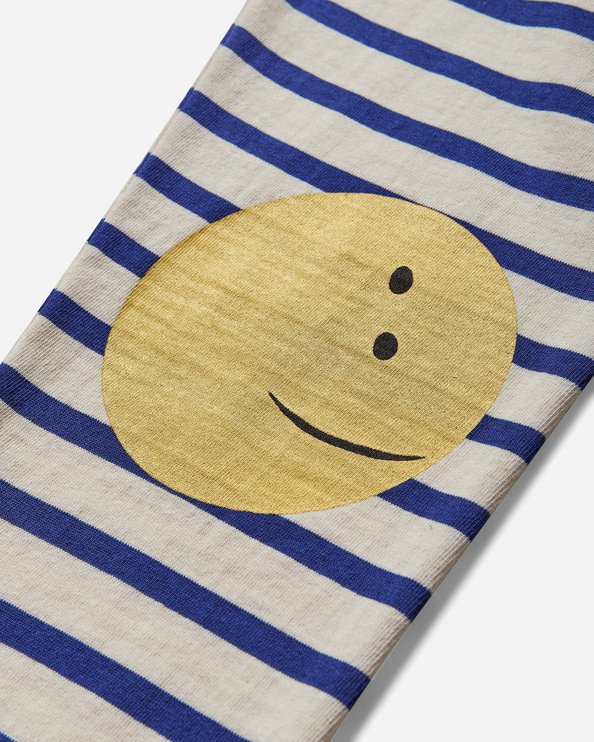 Men's Stripe Jersey Longsleeve T-Shirt (Profile Rainbowy Patch) Ecru / Blue