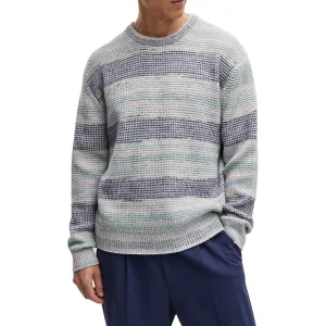 Mens Striped Knit Pullover Sweater