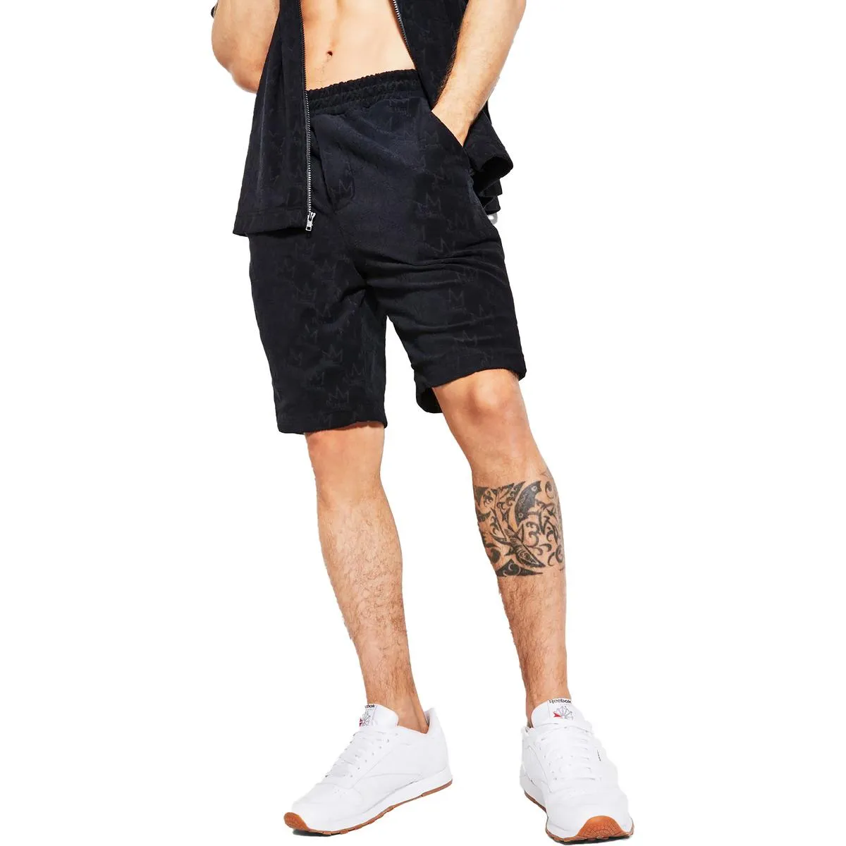 Mens Terry Relaxed Fit Casual Shorts
