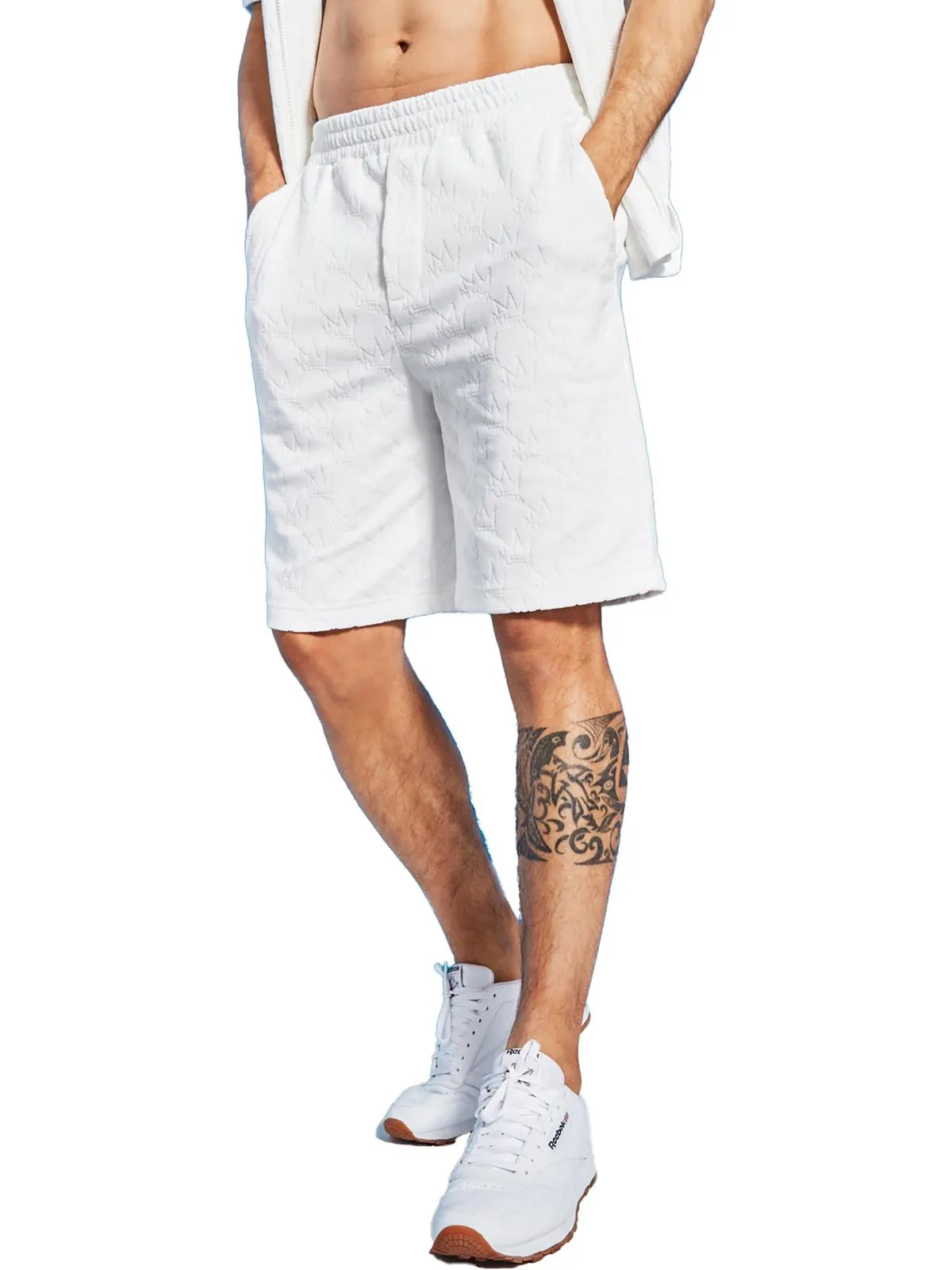 Mens Terry Relaxed Fit Casual Shorts