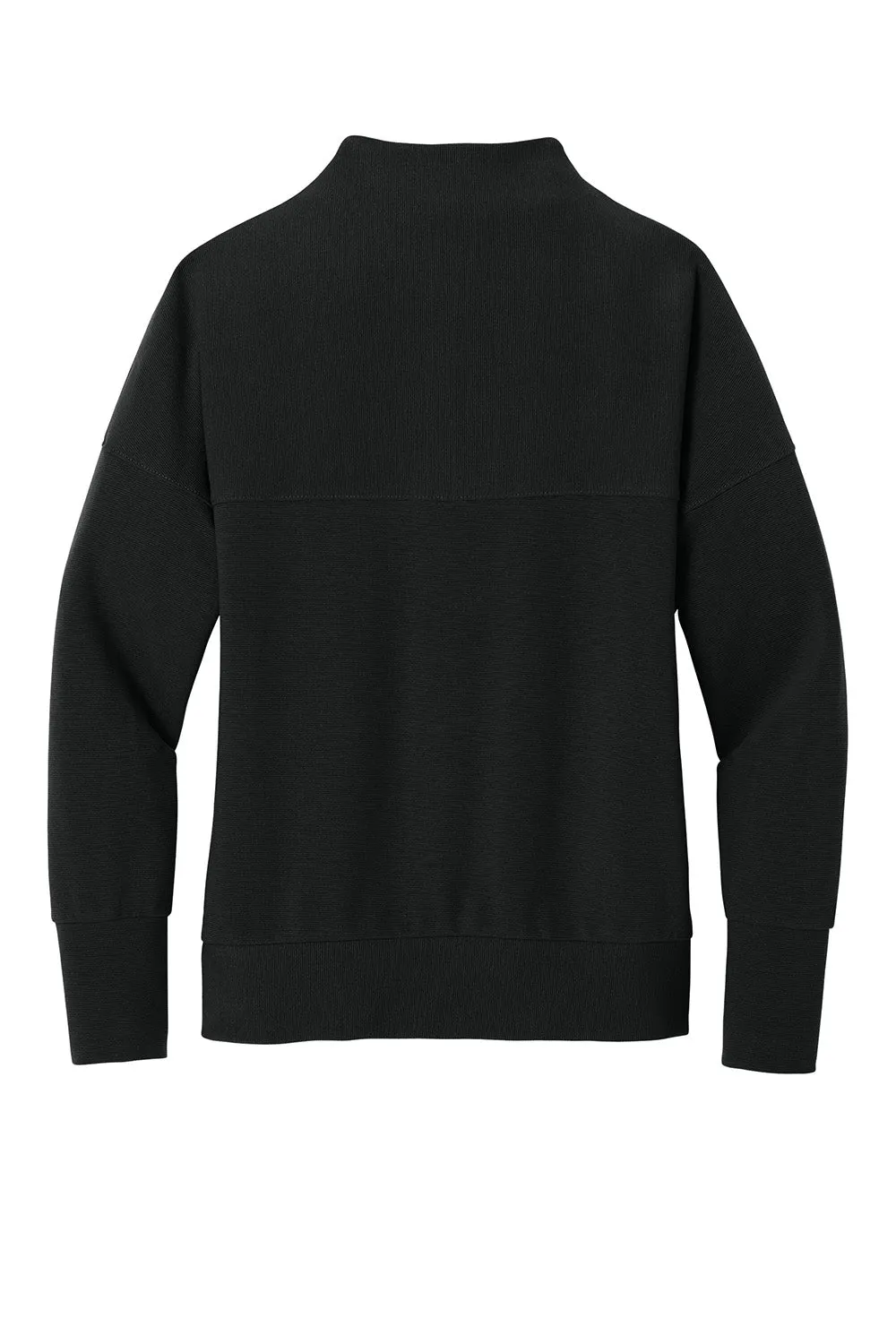 Mercer Mettle Womens Linear Texture Odor Resistant 1/4 Zip Sweatshirt - Deep Black