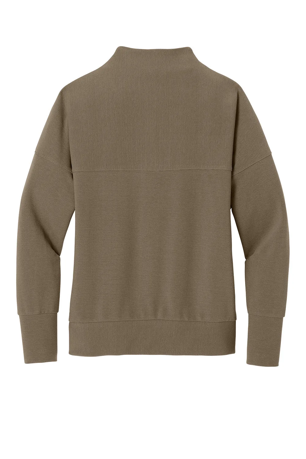 Mercer Mettle Womens Linear Texture Odor Resistant 1/4 Zip Sweatshirt - Warm Taupe Brown
