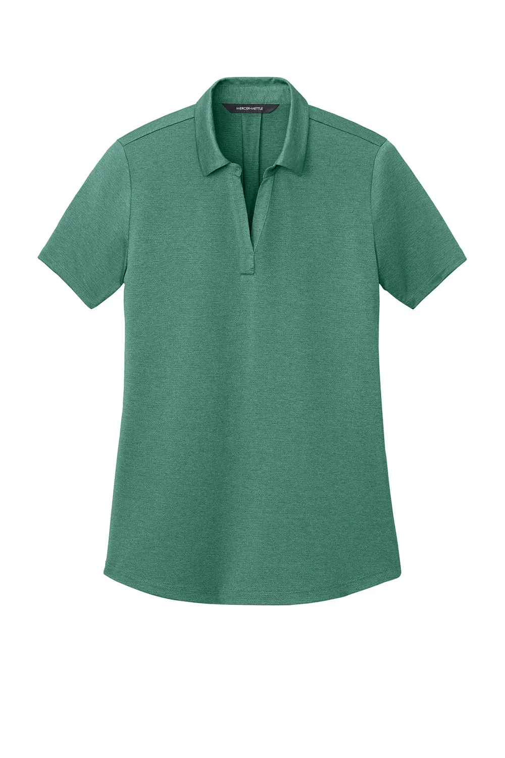 Mercer Mettle Womens Recharge Moisture Wicking Short Sleeve Polo Shirt - Heather Sage Green