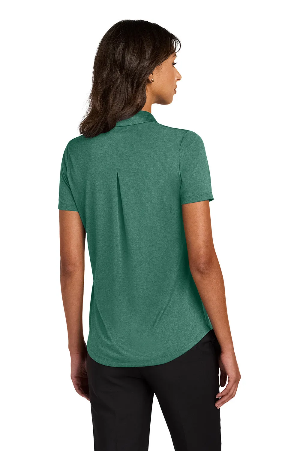 Mercer Mettle Womens Recharge Moisture Wicking Short Sleeve Polo Shirt - Heather Sage Green