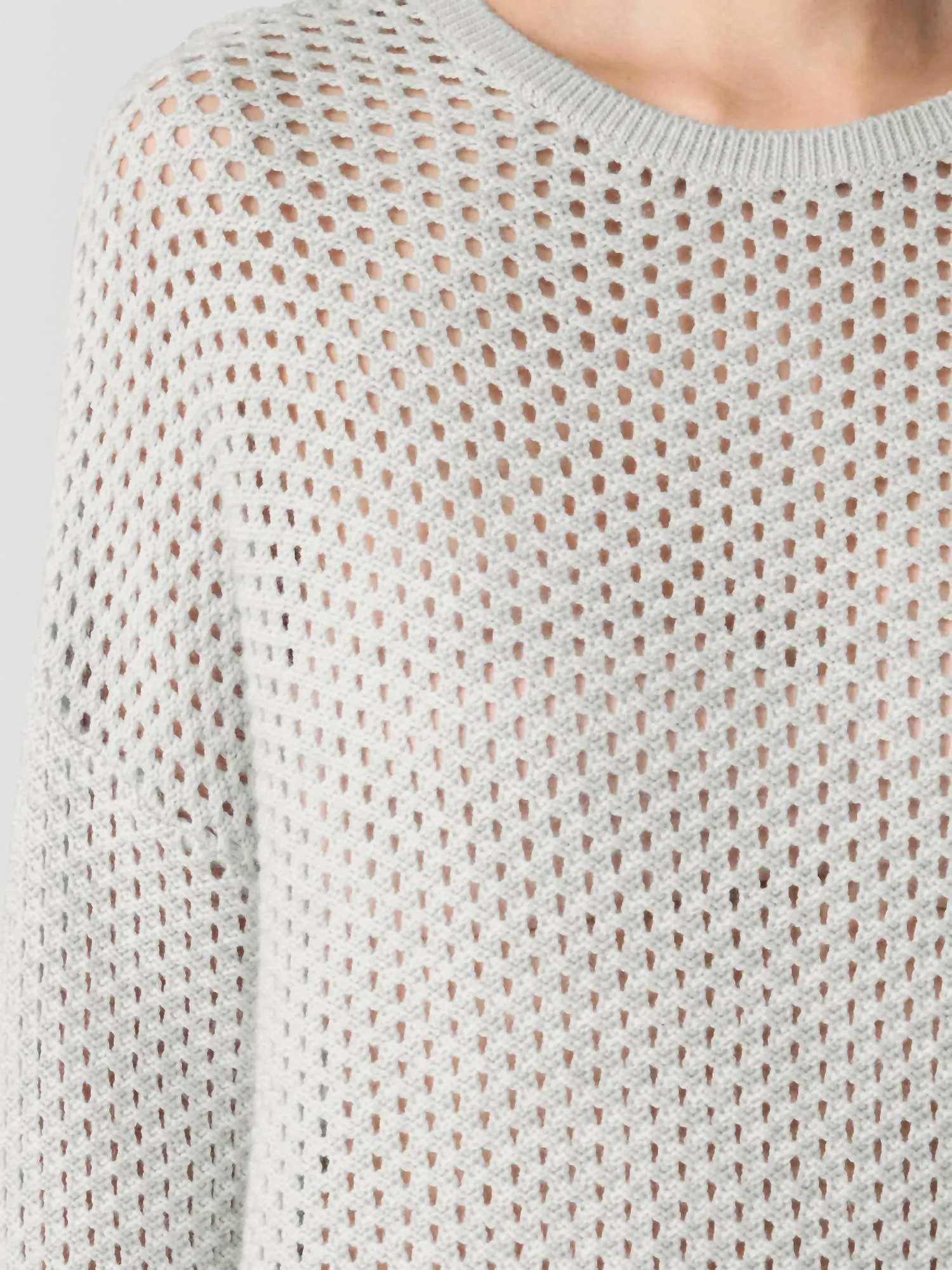 Merino Crew Neck Top In Sea Salt