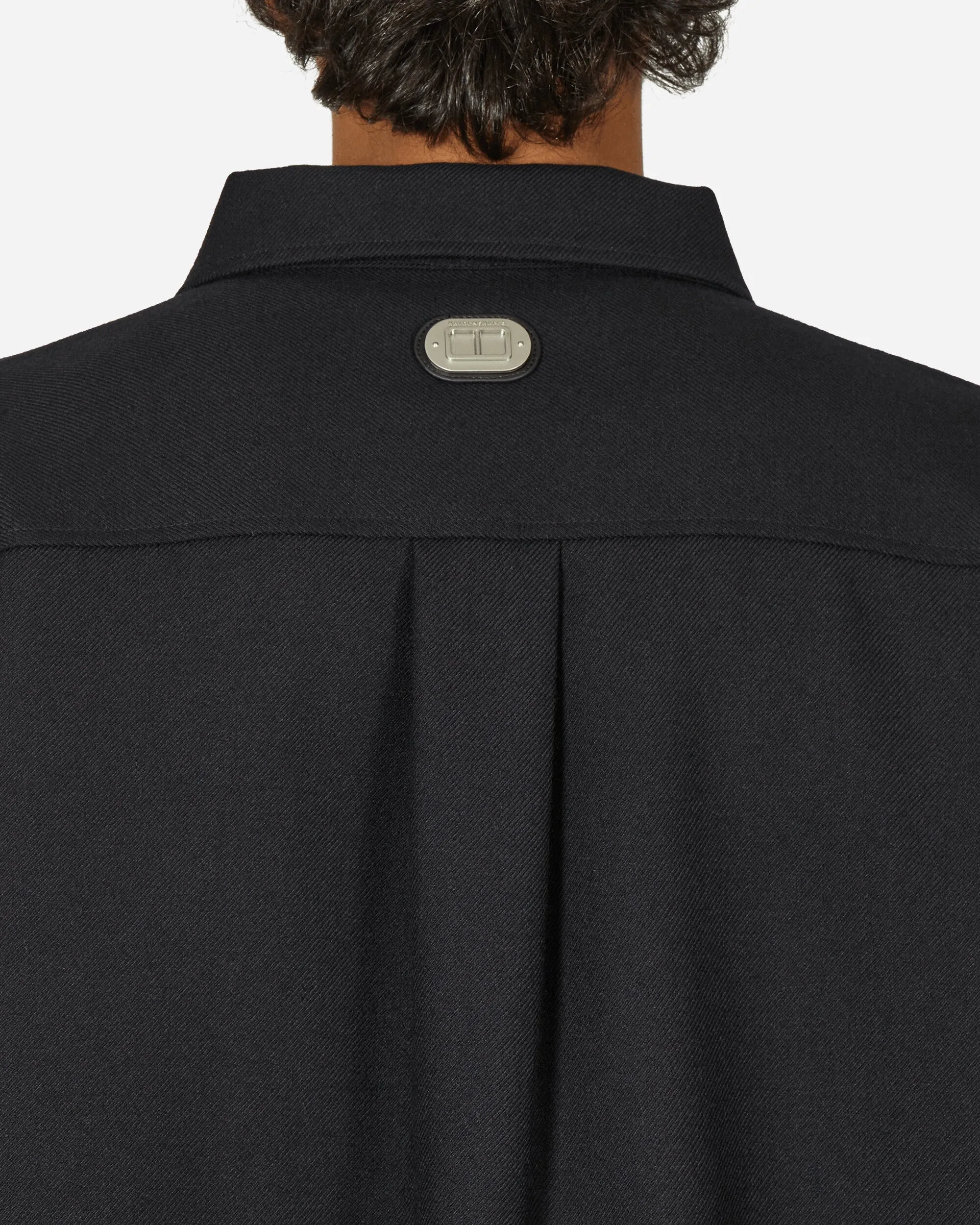 Merino Patch Zip Shirt Black