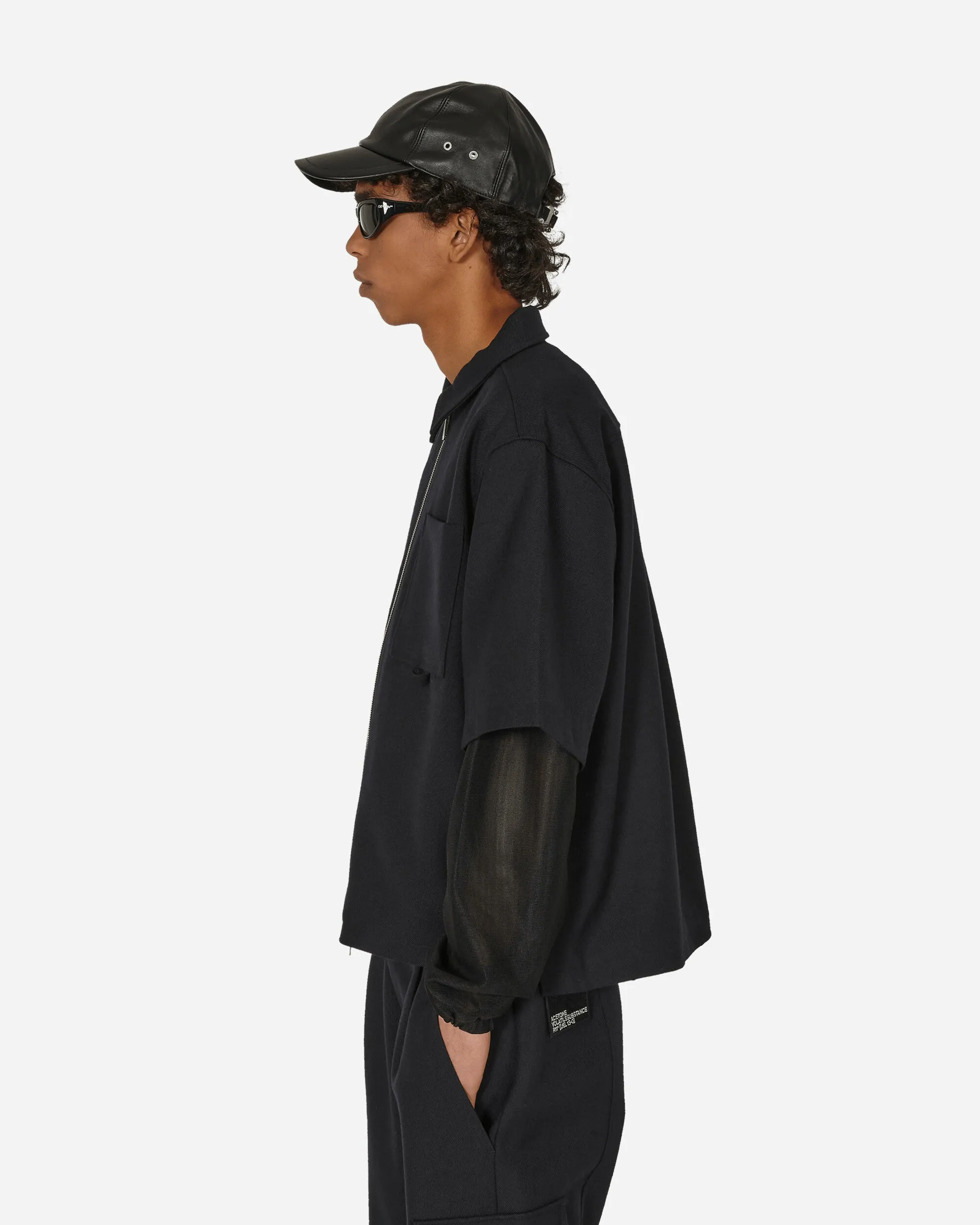Merino Patch Zip Shirt Black
