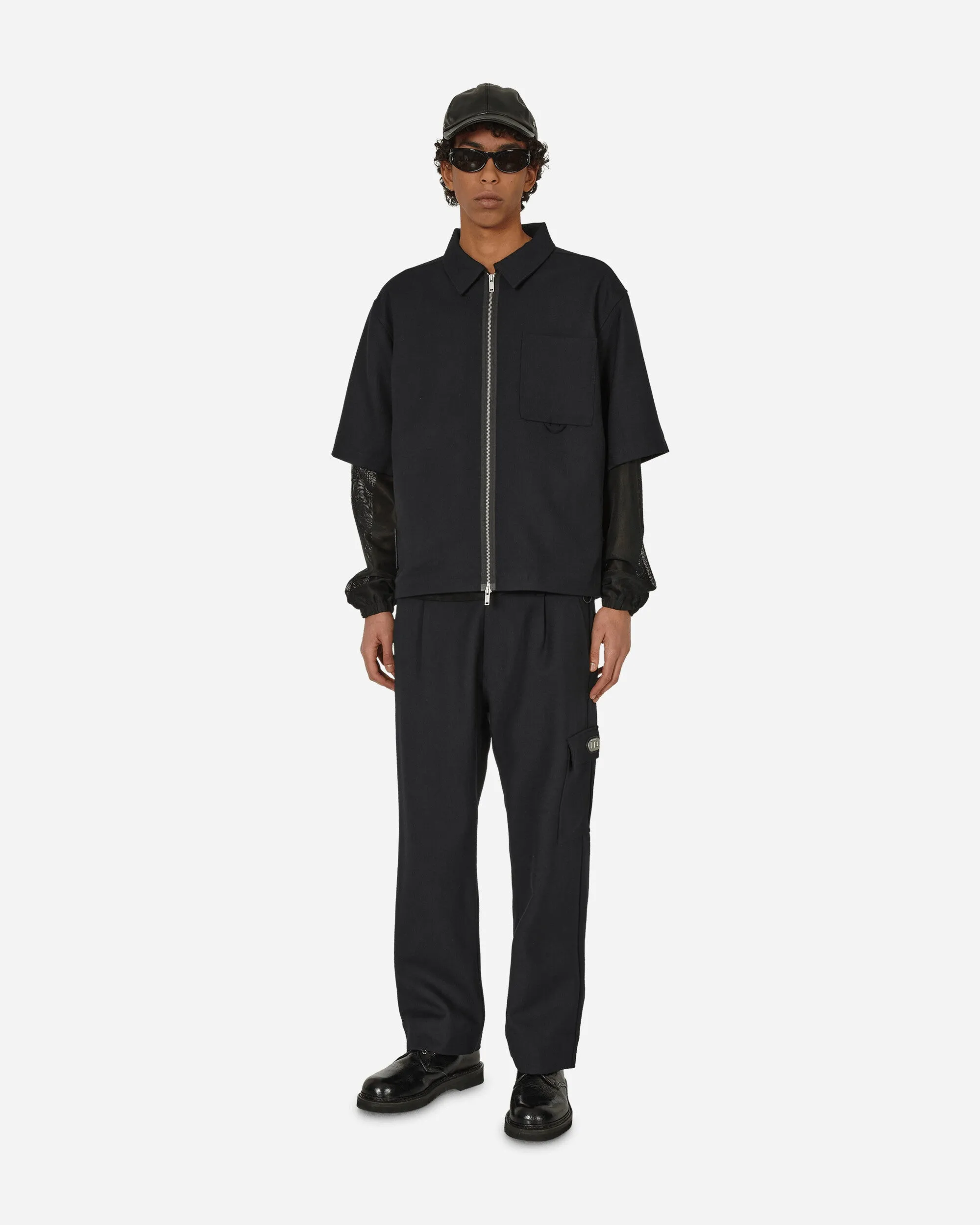 Merino Patch Zip Shirt Black