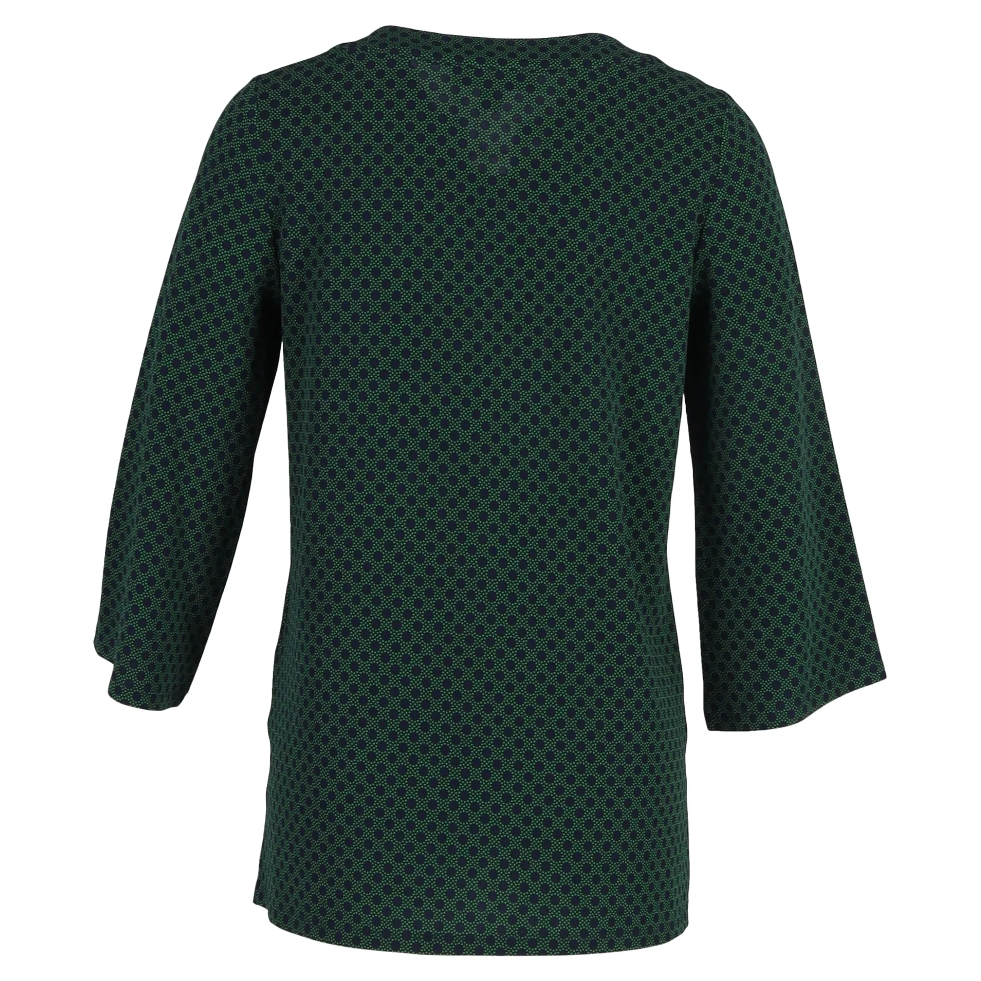 Michael Kors Polka Dot Print with Gold Embellishment Blouse in Green Polyester