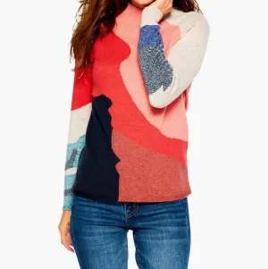 Mock Neck Intarsia Sweater In By The Fire