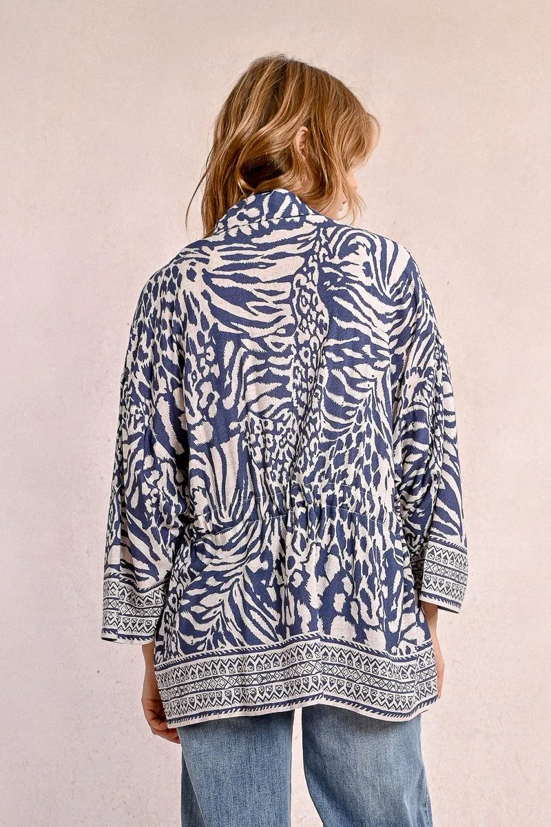Molly Bracken Zebra Print Kimono Top