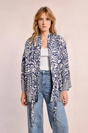 Molly Bracken Zebra Print Kimono Top