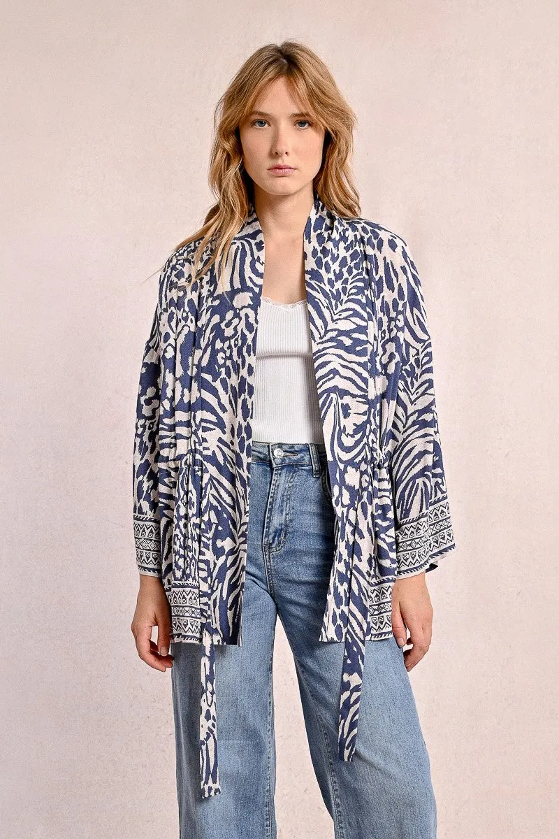 Molly Bracken Zebra Print Kimono Top