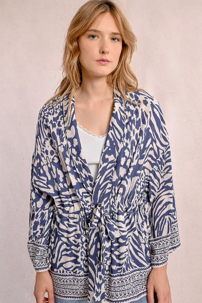 Molly Bracken Zebra Print Kimono Top